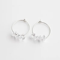 new sterling silver stud earrings girls diamond set personality fashion silver ear ornaments handmade simple