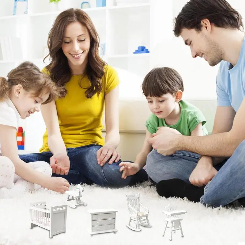 

Кукольный домик, мебель, деревянная мебель, миниатюрный набор, многофункциональный декоративный аксессуар, игрушки для девочек, детей, детская кроватка