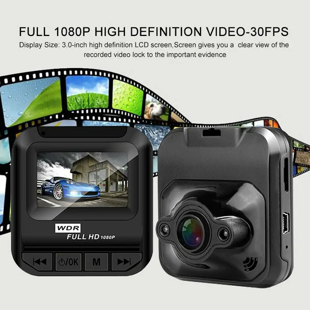 2 Inch Mini 1080P Dual Lens Car DVR Dash Cam Car Video Recorder Front And Rear Camera Video Night Vision G-sensor Loop Recording