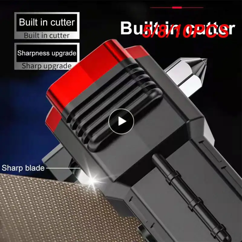 

5/8/10PCS 10w Window Breaker Torch Car Safety Hammer Flashlight With Strong Magnetic Rechargeble Emergency Life-saving Lamp Led