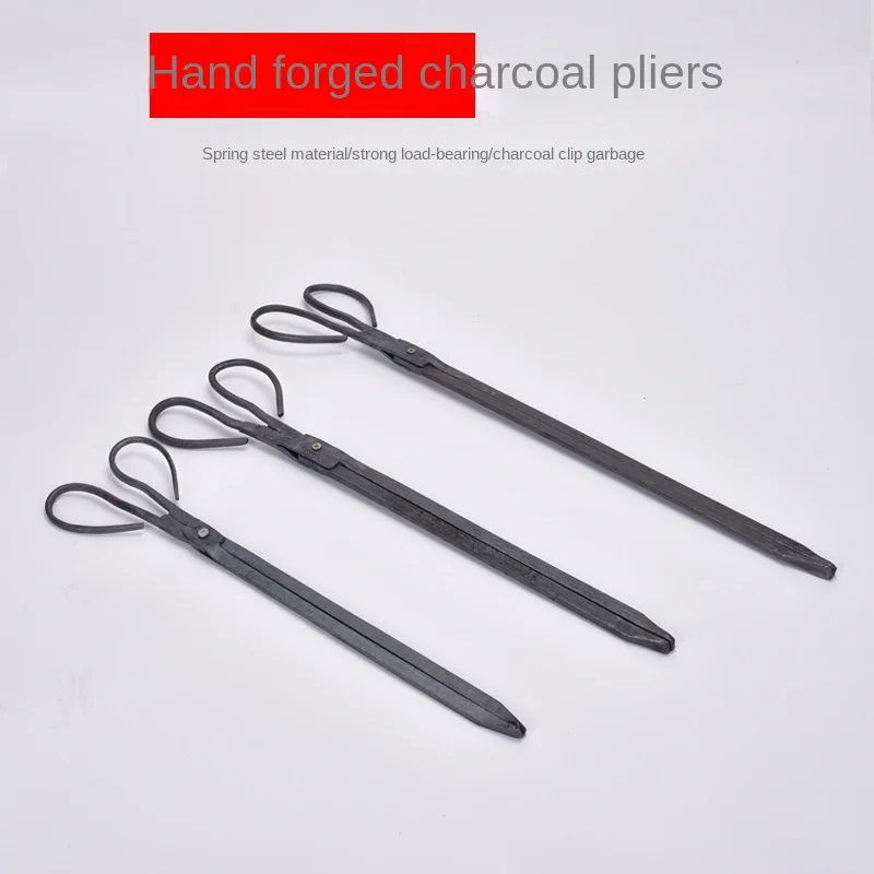 

Hand-Forged Fire Tongs Garbage Clamp Coal Clip Baking Pliers Iron Clamp Coal Fire Tongs Charcoal Clip Thickened Hand Hawkbill
