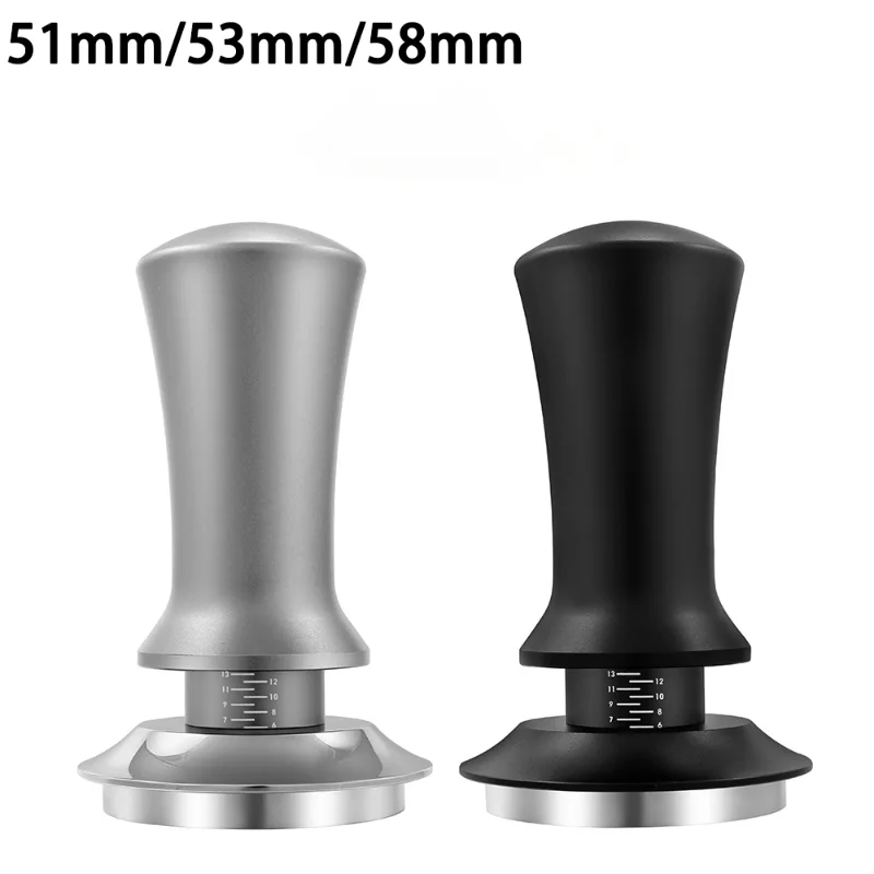 

51mm/53mm/58mm Coffee Tamper with Scale Stainless Steel Solid Constant Force Filler Automatic Rebound Powder Hammer Coffee Tool