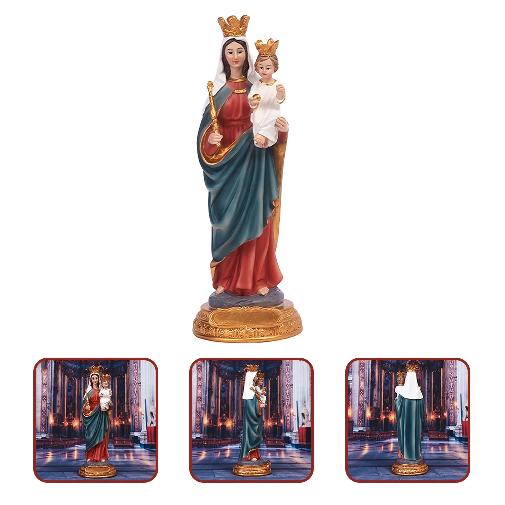 

Statue Ornament Mary Desktop Resin Virgin Figurine Maria Jesus Madonna Church Decoration Baby Model Decorativeism De Angels