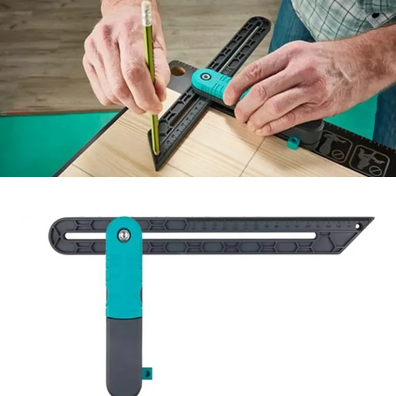 

Регулируемая угловая линейка с замком, аксессуары для деревообрабатывающих работ, контурный угловой транспортир, Гониометр, строительный ...