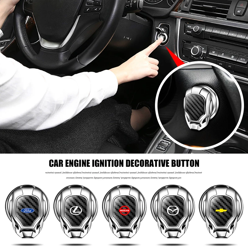 

Car Logo Engine START STOP Button Cover Accessories Key Decor Sticker For Mercedes Benz Mini Benz Toyota Honda Volkswagen Nissan