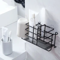 punch free toothbrush holder mouthwash cup rack toothpaste stand razor shelves organizer iron bathroom accessories metal storage