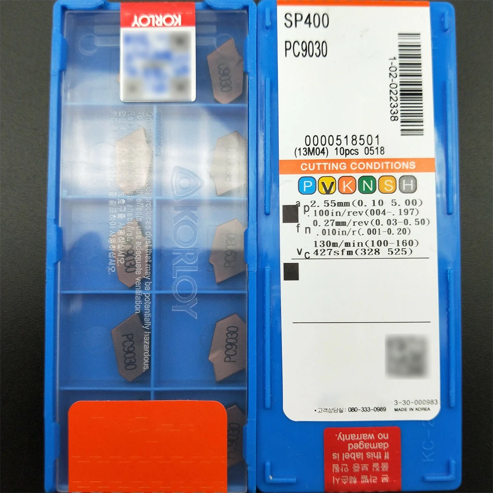 

10pcs Carbide Inserts SP400 PC9030 4mm Width Large Trimming Insert For Metal Cast Iron Metal Processing CNC Tool Parts