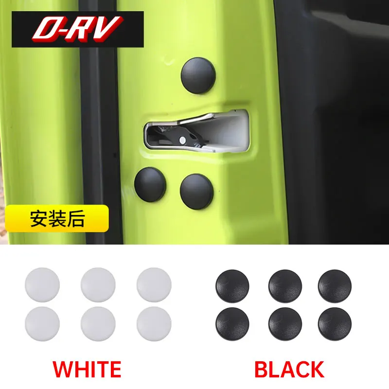 

6Pcs Car Door Lock Screw Protector Sticker Cover Scerws Cap For Suzuki Jimny JB64 Sierra JB74W 2019 2020 Anti-Rust Accessories