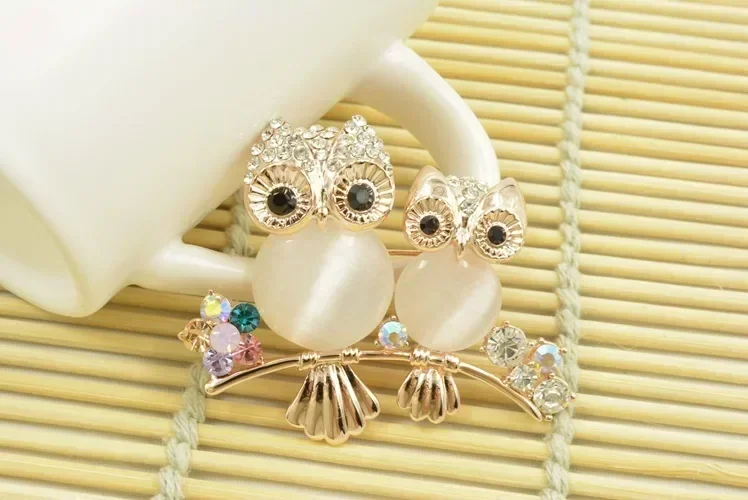 Новая популярная пряжка для шарфов с совой модные ювелирные изделия кристаллами