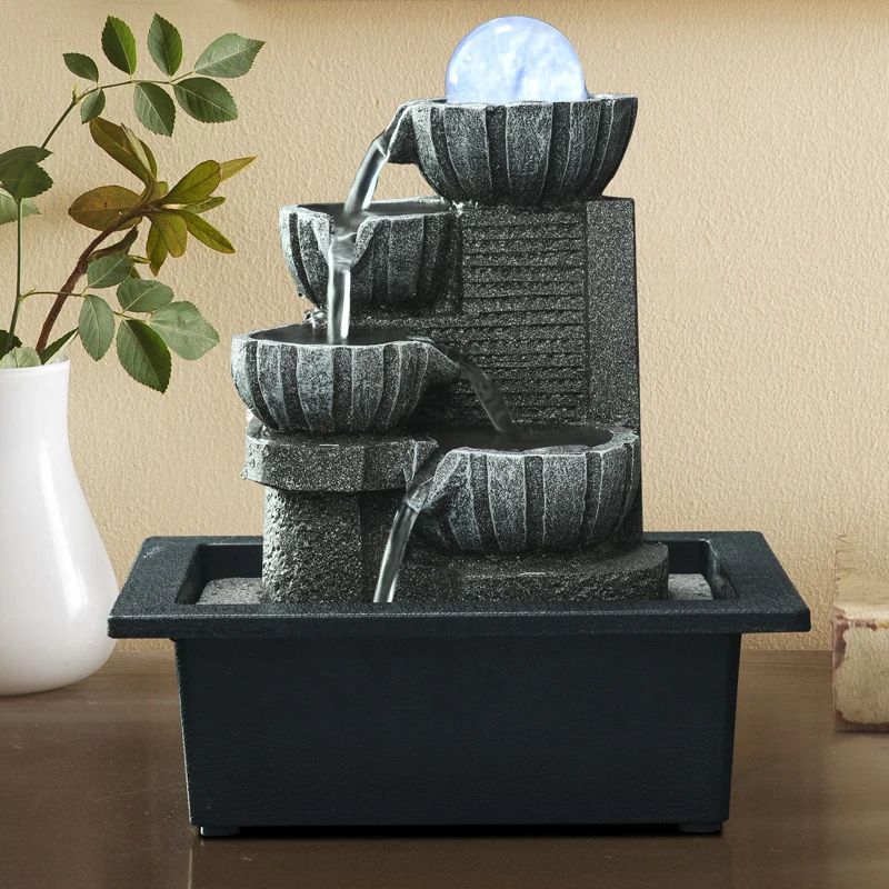 110 В-220 В настольные фонтаны для воды светодиодный хрустальный шар Lucky Feng Shui