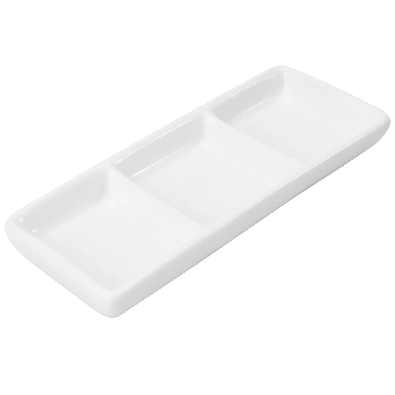 

Sauce Tray Dipping Serving Dishes Dish Plate Soy Divided Appetizer Ceramic Bowls Bowl Condiment Sushi Rectangular Seasoning Mini