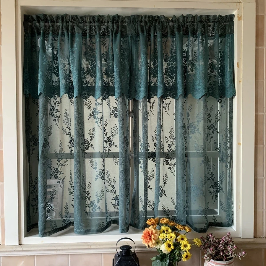 

QiBeauty кружевное короткое просвечивающее занавески