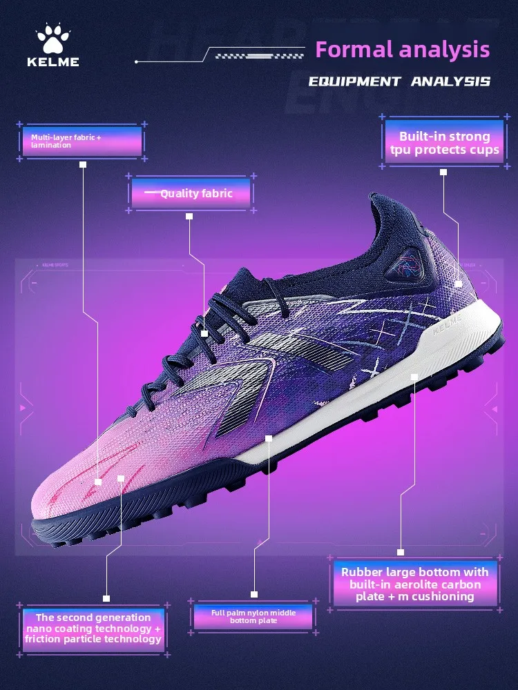 Фото Kelme футбольные бутсы для взрослых, мужские футбольные бутсы со сломанными ногтями Tf, амортизирующие искусственную траву, противоскользящие футбольные бутсы для дома №2