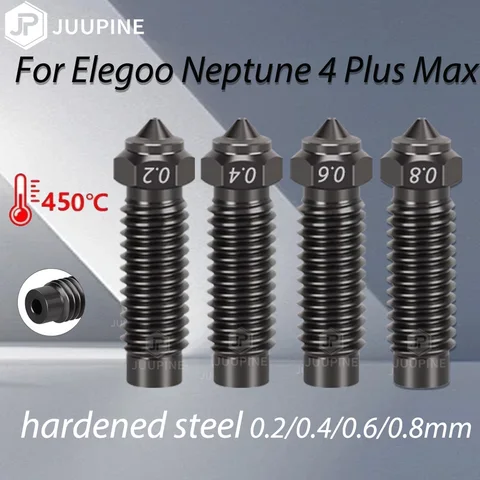 markii Elegoo Neptune 4 Max Nozzle ze stali hartowane Upgraded 0.2 0.4 0.6 0.8 Neptune 4 Plus Kit Nozzle High Speed Nozzles Najwyższa jakość