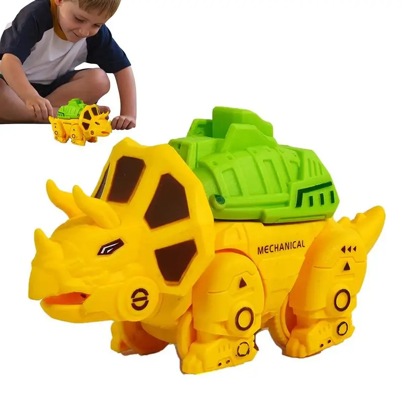 

Popular Dinosaur Model Diecast Car Cartoon Creative New Press And Slide Skateboard Toys Children's Day Gift Fun Cognitive Props