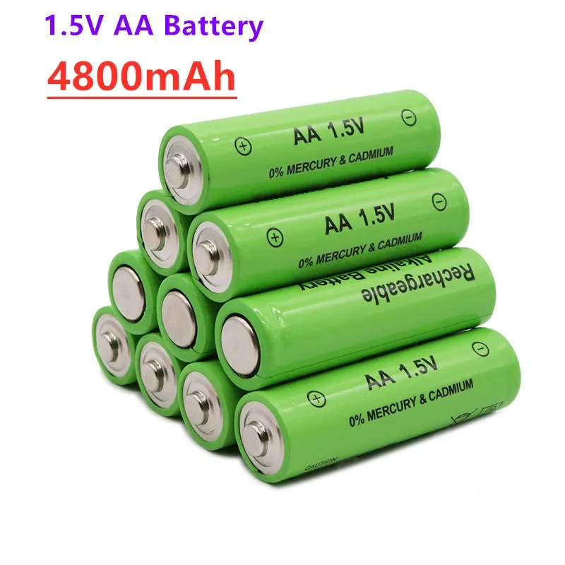 

100% New Tag 4800mAh Rechargeable Battery AA1.5 V. Alcalinas Drummey for Toy Light Emitting Diode Free Shipping