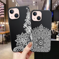 mandala flower phone case for iphone 11 cover for iphone 12 13 pro max mini xs se 2020 xr x 7 8 6 6s plus silicone bumper fundas