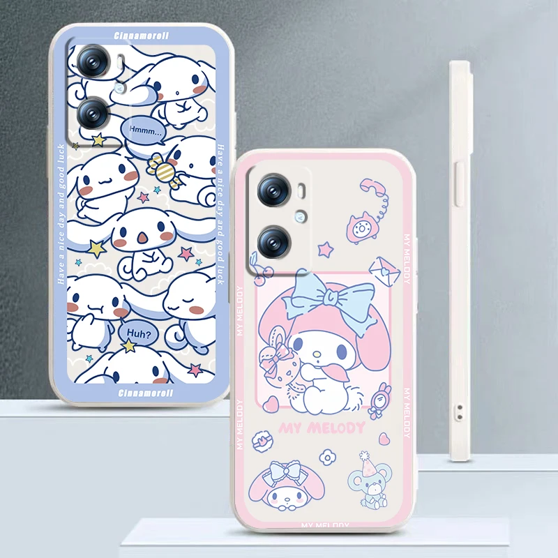 

Phone Case For OPPO A96 A94 A93 A77 A76 A74 A72 A57 A53S A16 A9 Find X5 X3 Lite F21 5G Cinnamoroll Sanrio Melody Liquid Rope