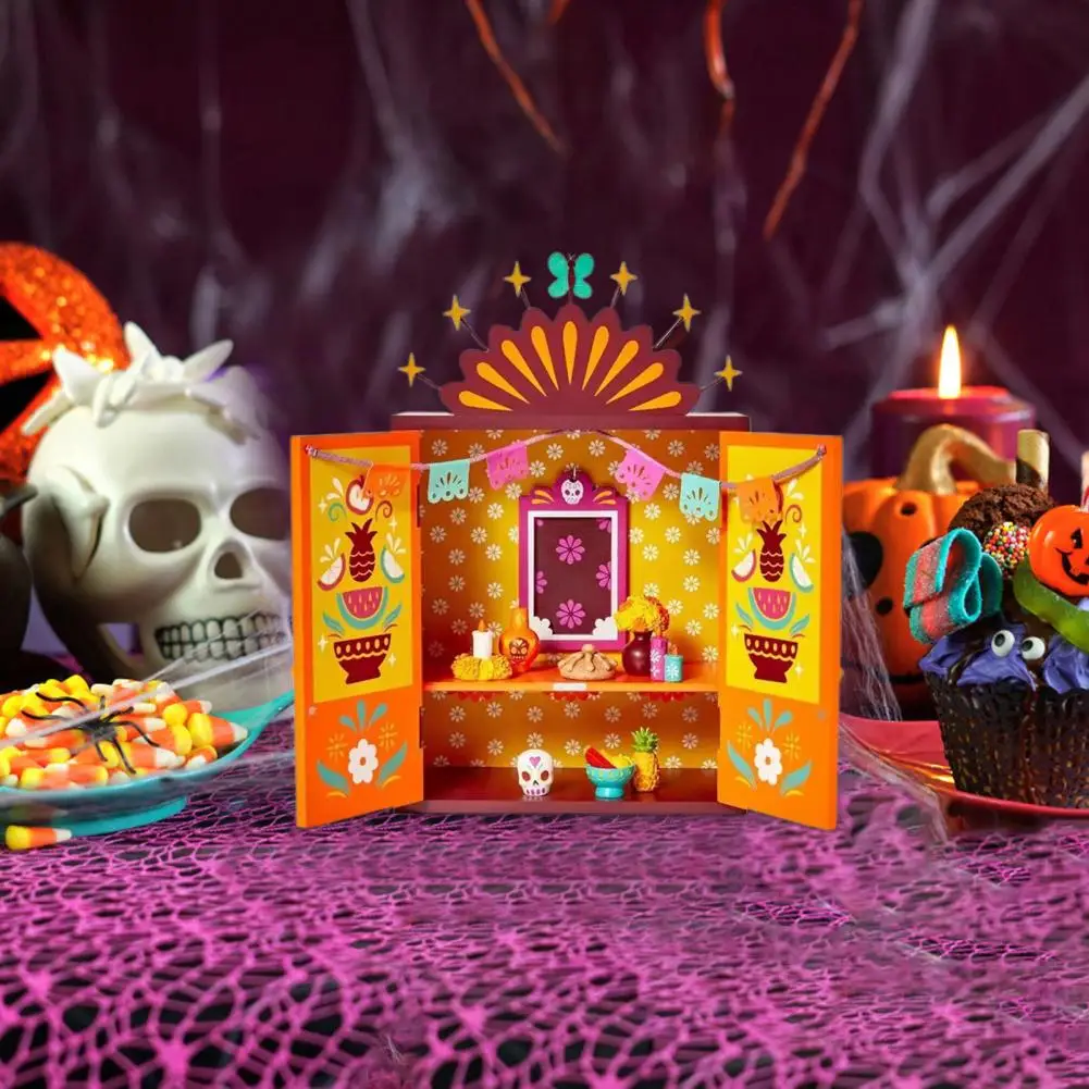Деревянный алтарь на память коробка для алтаря день мертвых с памятью фоторамка