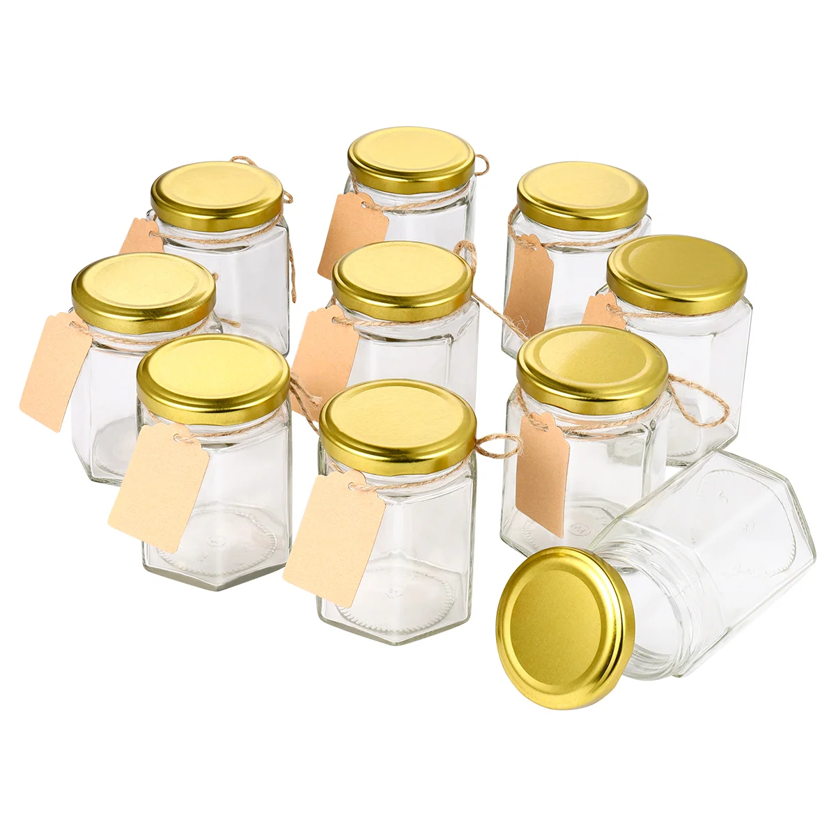 

10pcs Mason Glass Jar Sample Jars Glass Jars Jam Glass Container Hexagon Jars with Lids Glass Pudding Bottle