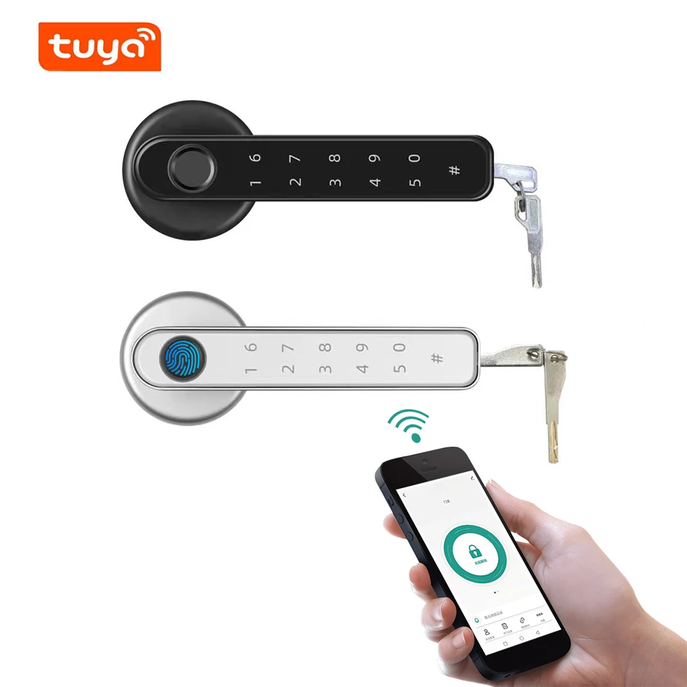 

Bluetooth-compatible Fingerprint Door Lock with 2 Keys Password Handle Lock Keyless Entry Electronic Door Knobs Lock for Bedroom