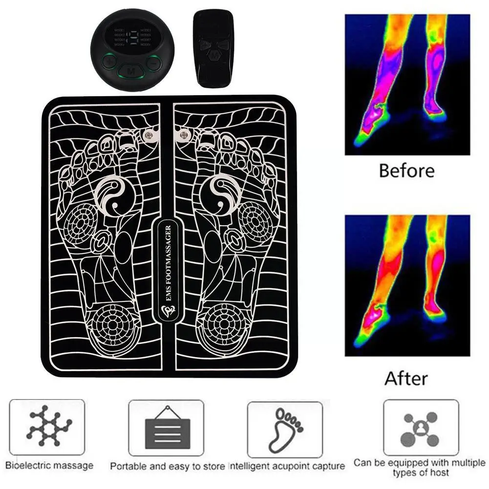 

EMS Electric Foot Massager Pad Portable USB Home Use Relax Relief Blood Circulation Mat Feet Massager Pain Improve Foot Ped J8M0