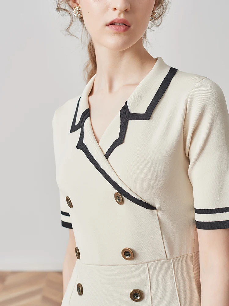 

Женское платье-рубашка-поло с коротким рукавом, однотонное повседневное винтажное платье-трапеция мини с воротником-поло, Y2K, лето 2023