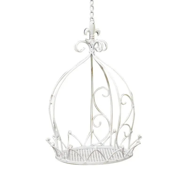 Идиллическая подвесная корзина из кованого железа цветочный горшок качели в