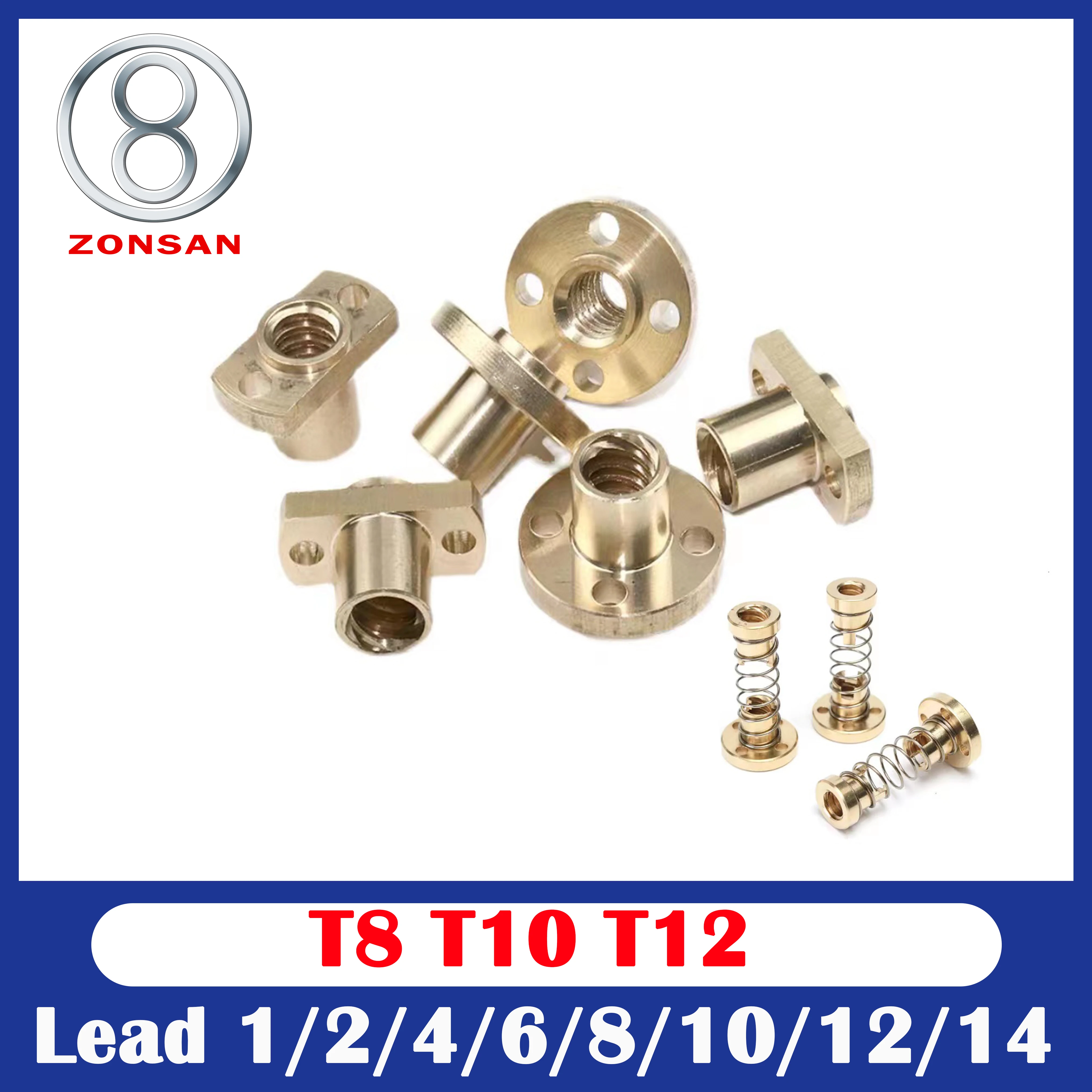 

Винт T8, противоударный пружинный резьбовой стержень, латунная гайка, устраняющий зазор для T10, T12, 8 мм, 10 мм, используется для обновления Ender 3 ...