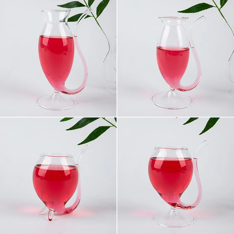 

HOT SALE Wine Whiskey Glass Heat Resistant Sucking Juice Drinking Straw Cup
