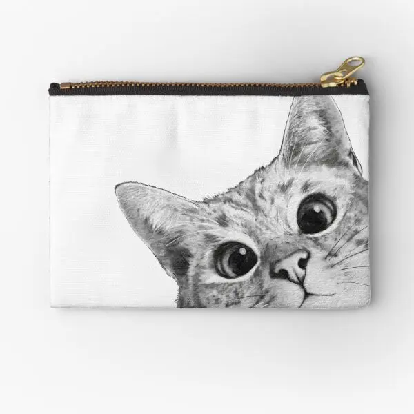 

Sneaky Cat Zipper Pouches Women Pure Coin Pocket Key Storage Packaging Small Panties Wallet Bag Money Men Cosmetic Socks