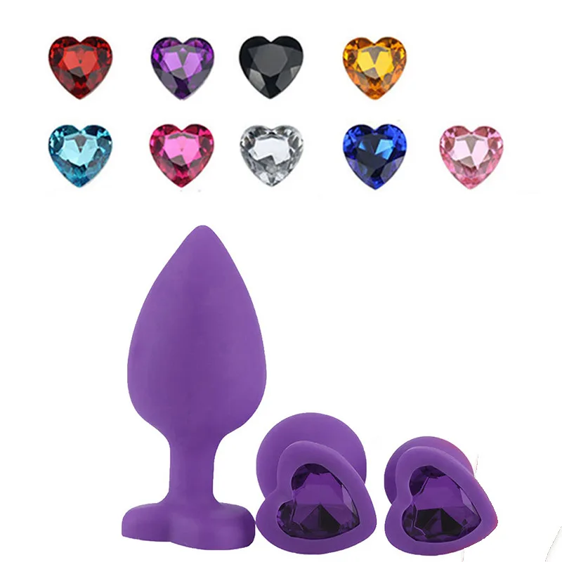 Ssize в форме сердца черное силиконовая Анальная затычка для взрослых Секс игрушки