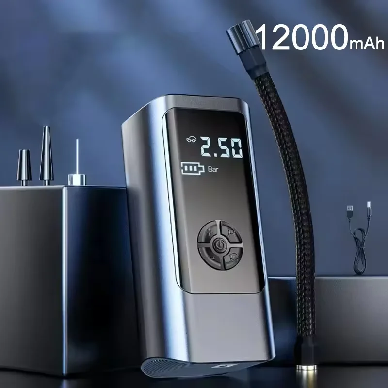 

Xiaomi 12000 мАч беспроводной проводной портативный автомобильный воздушный компрессор 12 В 150PSI электрический насос для накачивания шин для автомобиля мотоцикл шарики новый