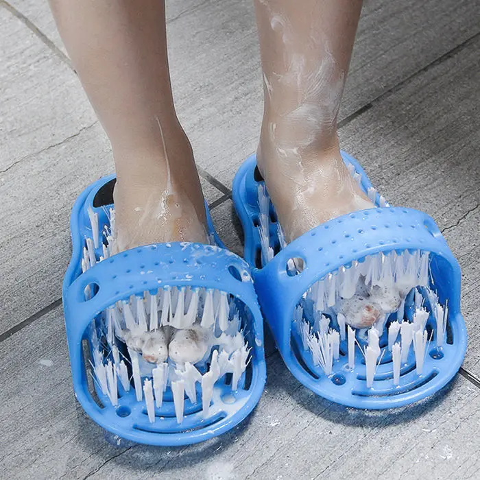 

Plastic Remove Dead Skin Massage Slipper Foot Scrubber Bath Shoe with Brush Household Bathroom Foot Cleaning Brush Slipper
