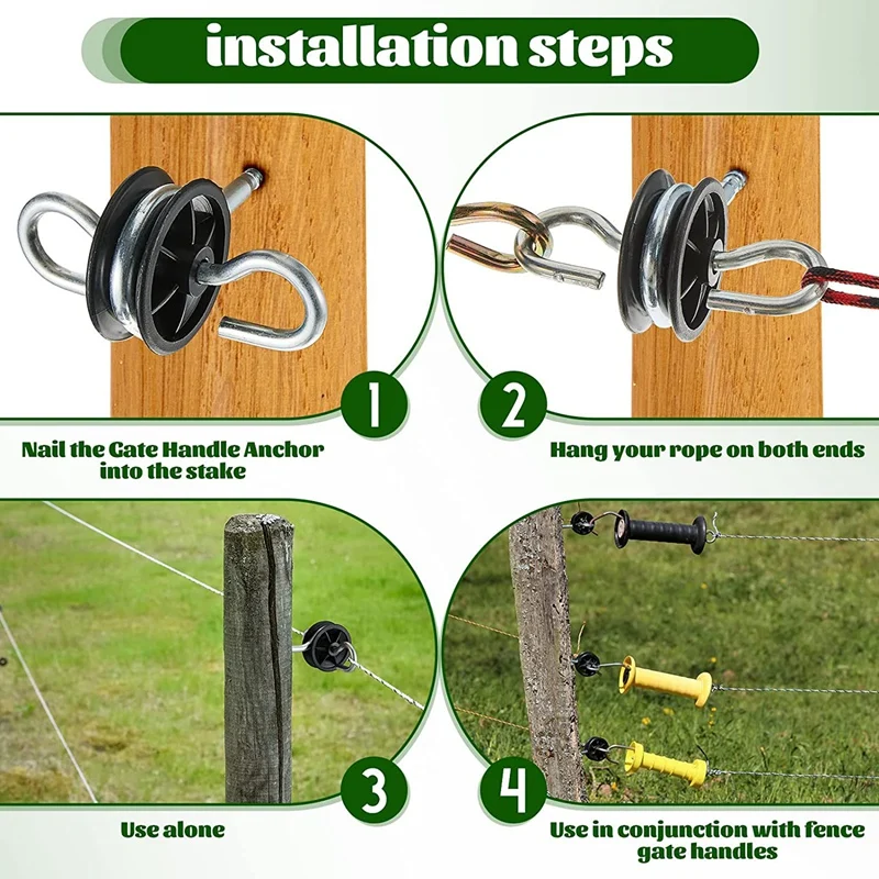 

10Pcs Electric Fence Gate Handle Anchor Electric Fence Insulators Fence Wire Insulators For Electric Fence Wood Post