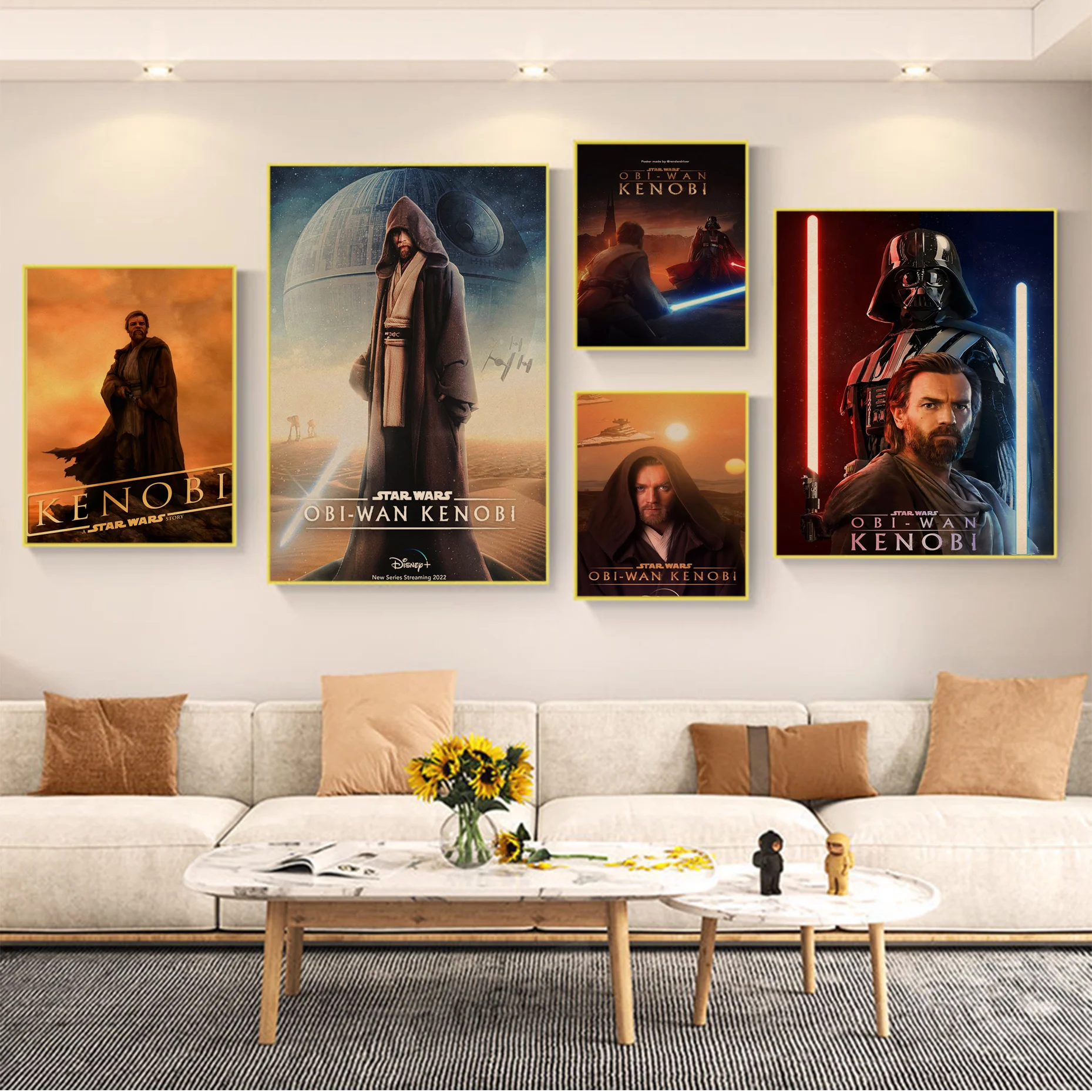 

Disney Star Wars OBI-WAN KENOB Anime Posters Kraft Paper Sticker Home Bar Cafe Aesthetic Art Wall Painting