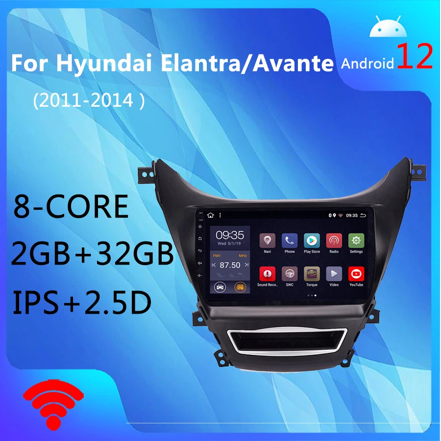 

Wanqi 8 ядер 2 + 32 ГБ Android 12,0 для Hyundai Elantra/Avante 2011-2014 Корея автомобильное радио GPS навигация с Playstore