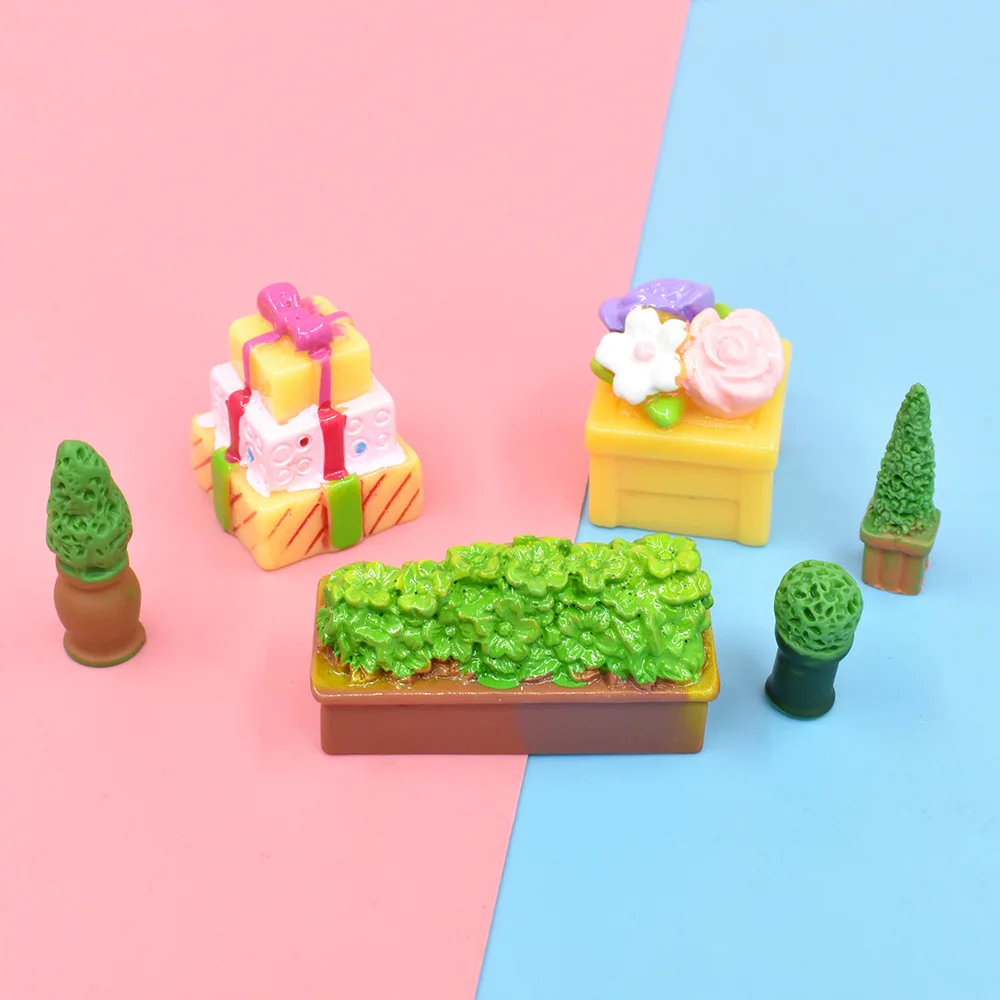 

10pcs Diy Resin Trees Landscape Scrapbooking Tools Accessories Kawaii Mini Figurine Cabochons Flatback Craft Supplies Decoration