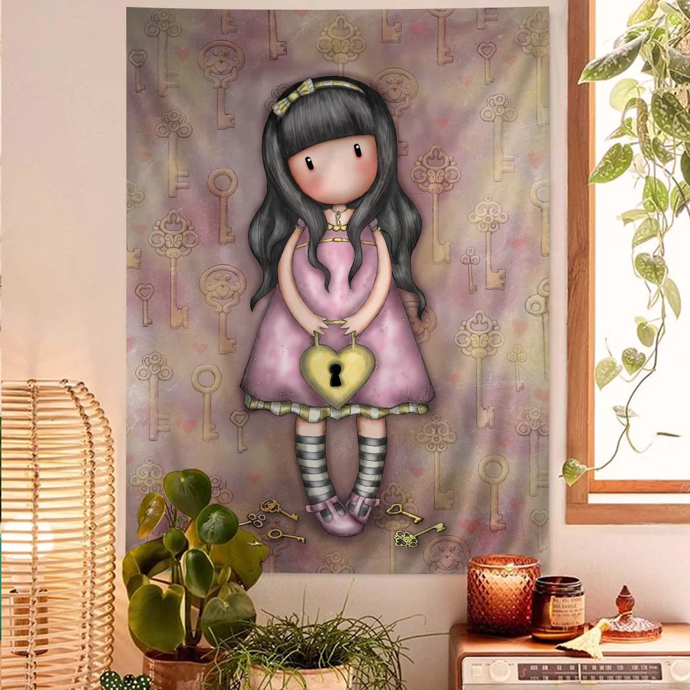 S-Santoro Girl G-Gorjuss большой настенный гобелен с принтом дешевый хиппи богемный Мандала
