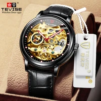 swiss brand waterproof tourbillon fashion trend leather mens watch automatic mechanical watch wholesale