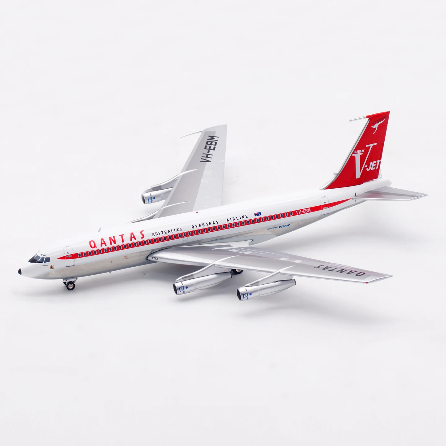 Фото Коллекционная модель самолета INFLIGHT 1:200 Qantas Airways Boeing B707-100 из сплава, литая под давлением, VH-EBM, подарок №4