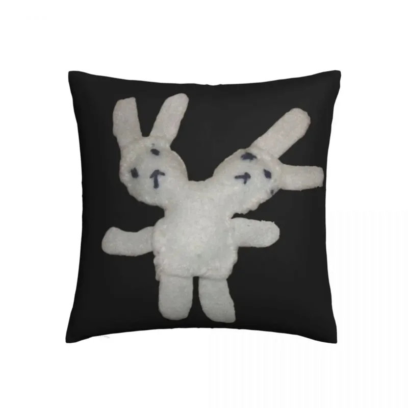 

Two Headed Bunny Pillowcase Soft Fabric Cushion Cover Gift Pillow Case Cover Bed Zippered 18"
