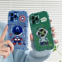 luminous color frame phone case for iphone 11 12 13 pro max xr xs x fashion astronaut transparent shockproof soft silicone cover