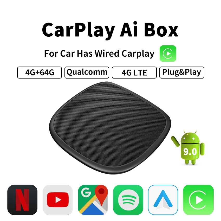 CarPlay Android Box Qualcomm 8 ядер 4 Гб + 64 подключи и работай проводной к беспроводному для Volvo