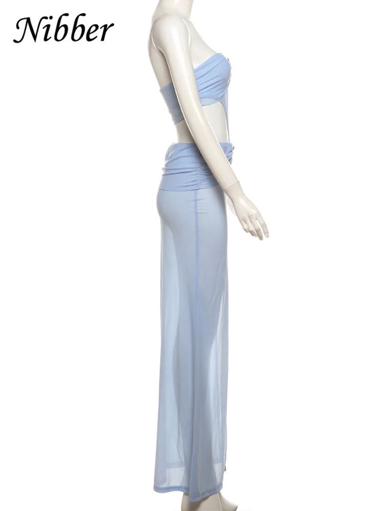 Женское сетчатое платье Nibber прозрачный топ с тюлевой юбкой