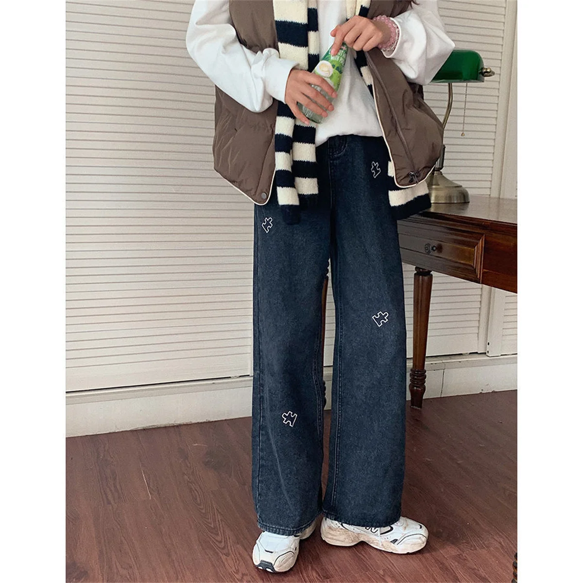 

Cool Hip Hop Print Pants Fashion Harajuku Gothic Korean Jeans Female Pants Casual Funny Vintage Pants Summer High Street Jeans