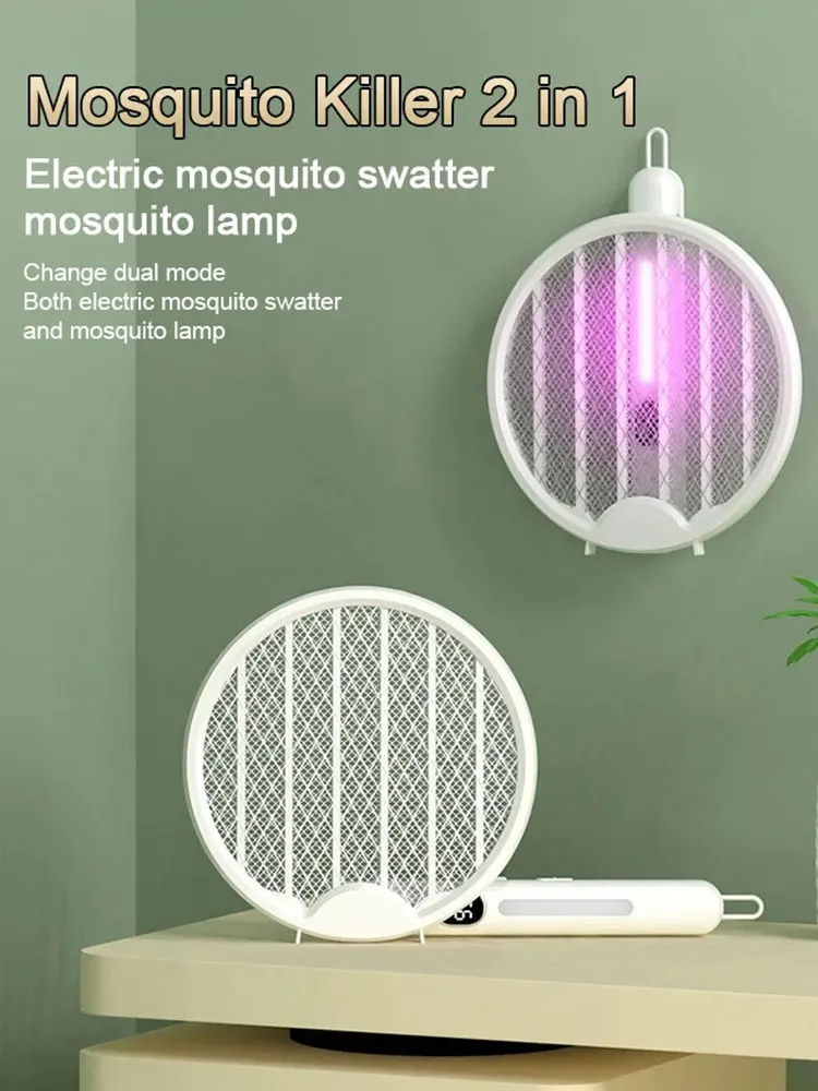 

12000mA Flycatcher Mosquito Trap Mosquito Electric Killer Foldable Electric Flie Swatter Mosquito UV Rechargeable Bug Zapper