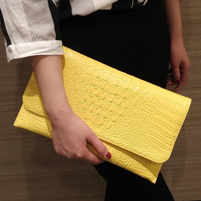 

2023 Women Envelope Evening Clutch Bag Crocodile Pattern Lady Pu Leather Shoulder Bags WeddingCrossbody Purse & Handbag A222