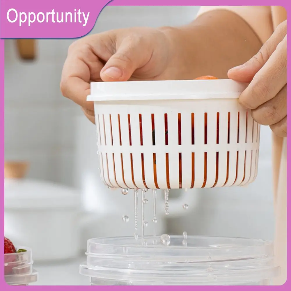 

Plastic Refrigerator Storage Drain Basket Modern Minimalist Refrigerator Storage Box Fresh-keeping Fridge Organizer Pantry