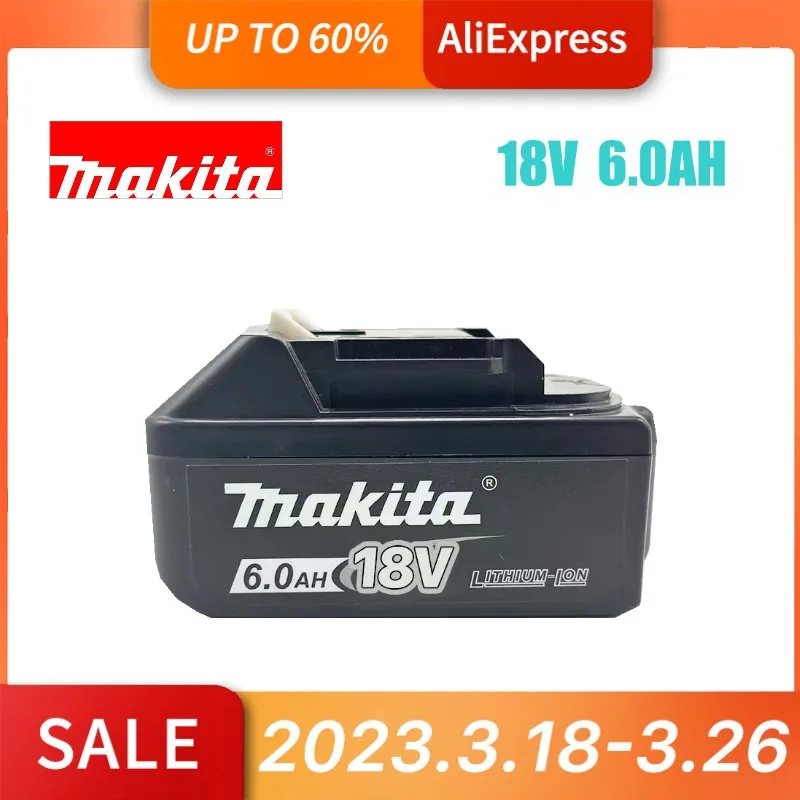 

Аккумулятор Makita 18 в, 18 в, 6000 Ач, перезаряжаемый источник питания 18 в, батарея со стандартной заменой литий-ионных аккумуляторов LXT BL1860B BL1860 BL1850 мАч